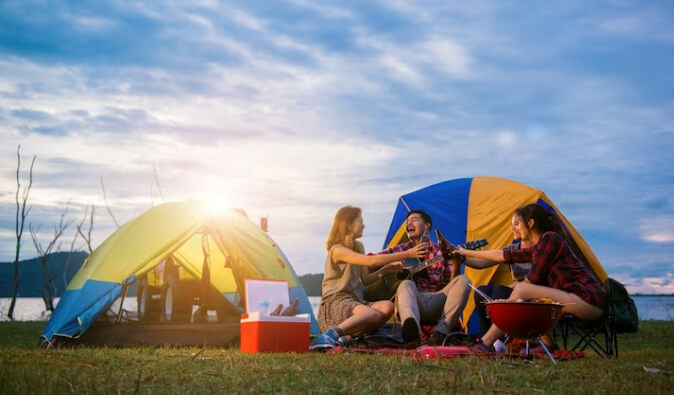 group tent camping in cherai