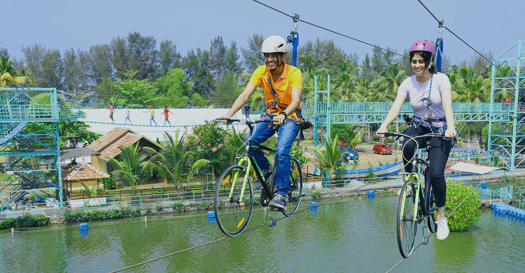 sky cycling in Cherai, kerala